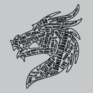 Donegal Dragons Word Cloud - Softstyle™ long sleeve t-shirt Design