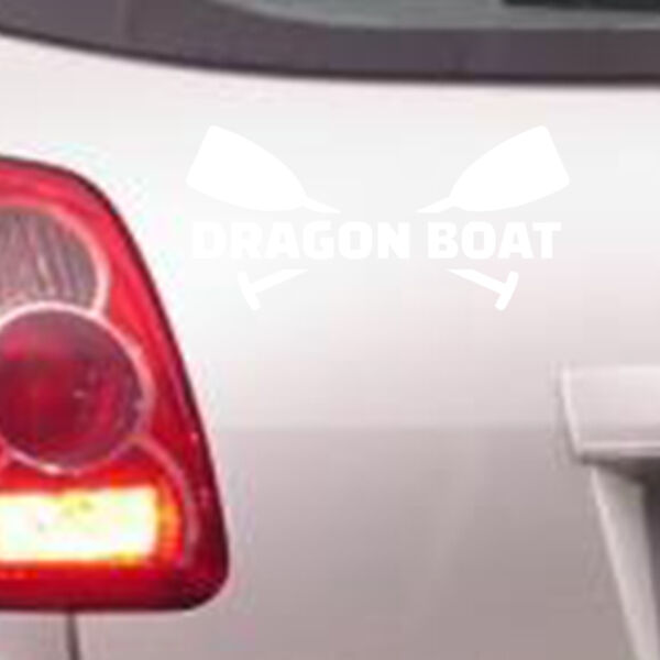 Dragon Boat with crossed Paddles - Car Bumper Sticker Thumbnail