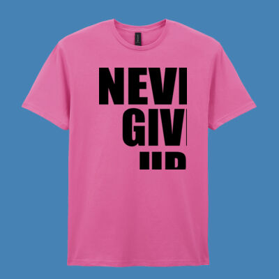 Never Give Up - Softstyle™ adult ringspun t-shirt Thumbnail