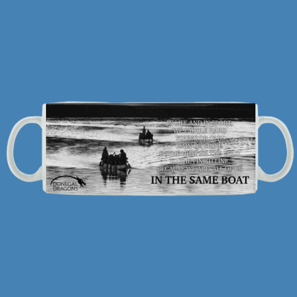 Donegal Dragons Boats in Black and White with Text - Mug - Ceramic 11oz Thumbnail