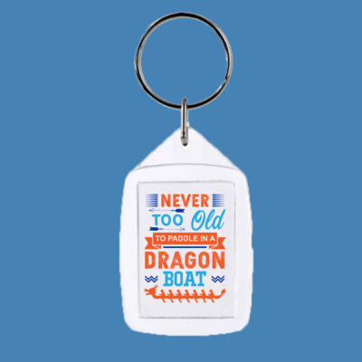 Never too old to paddle in a dragon boat - Rectangle Smooth Edge Keyring Thumbnail