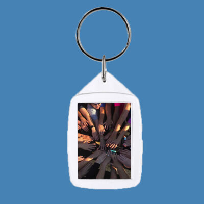 Hands in - Rectangle Smooth Edge Keyring Thumbnail